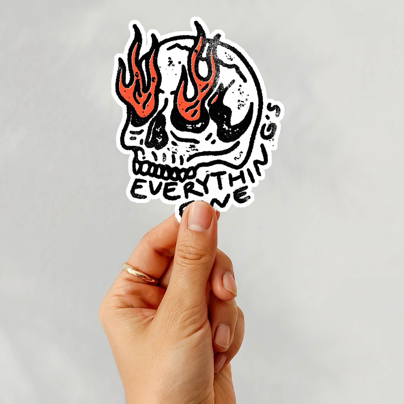 Everything's Fine! - Vinyl Water Resistant Sticker, Laptop Sticker, Phone Sticker, Water Bottle Sticker, Cute Decal