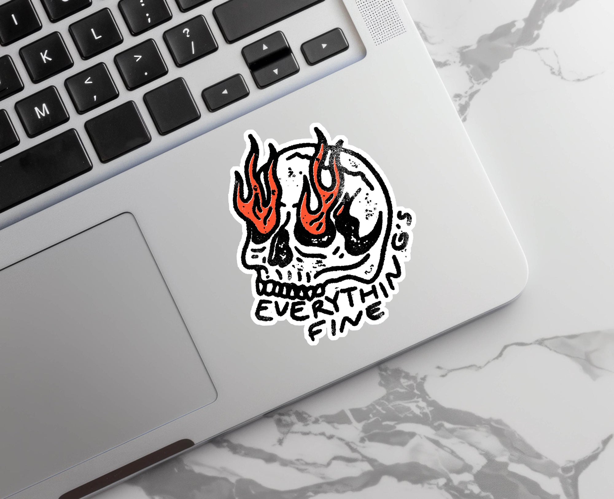 Everything's Fine! - Vinyl Water Resistant Sticker, Laptop Sticker, Phone Sticker, Water Bottle Sticker, Cute Decal