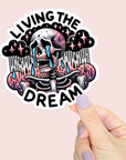 Living the Dream - Vinyl Water Resistant Sticker, Laptop Sticker, Phone Sticker, Water Bottle Sticker