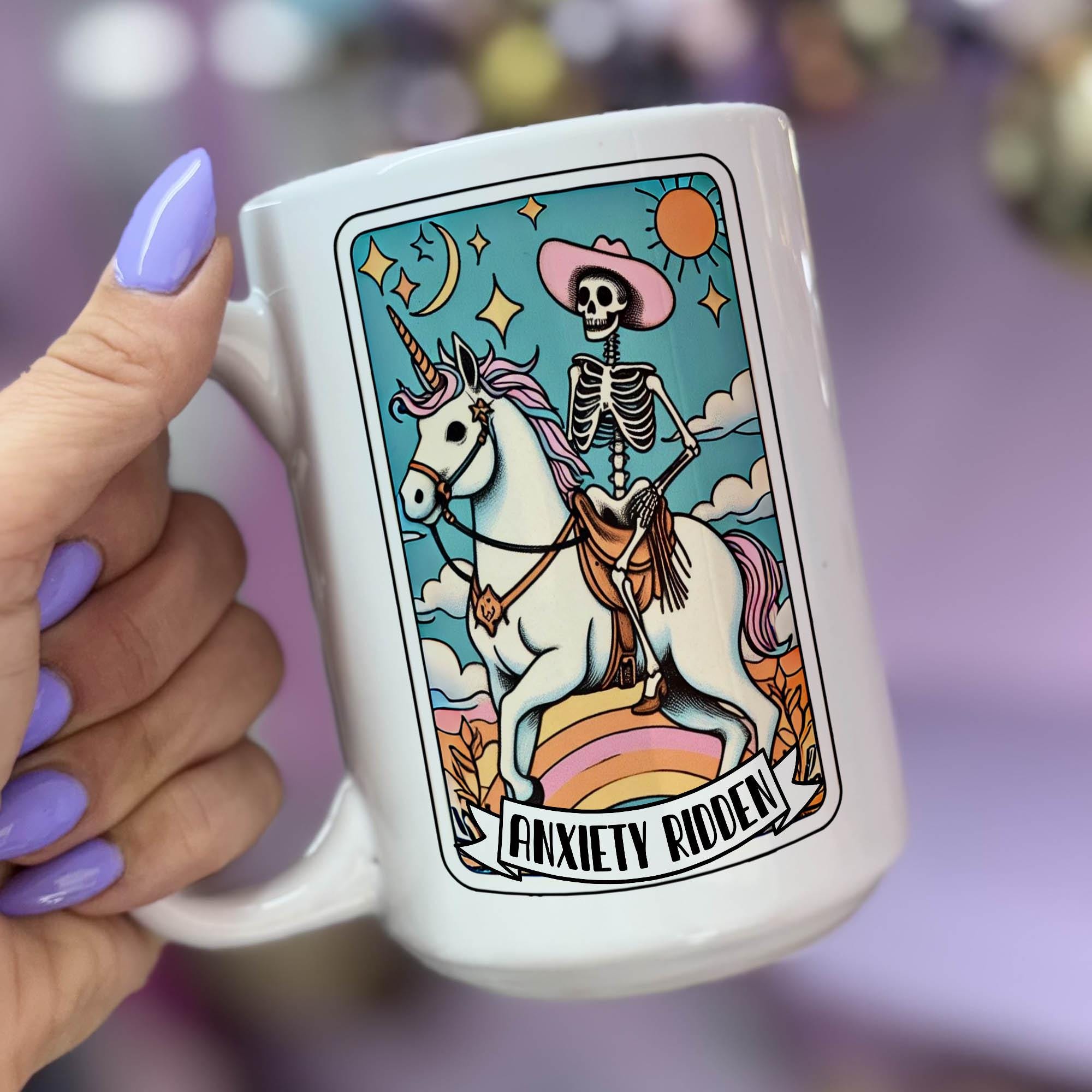 Anxiety Ridden - Ceramic Coffee Mug 11 or 15 oz, Funny Coffee Mug, Gift under 25, Coworker Gift