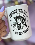 Cowboy Tears on the Rocks - Ceramic Coffee Mug 11 or 15 oz, Funny Coffee Mug, Gift under 25, Coworker Gift