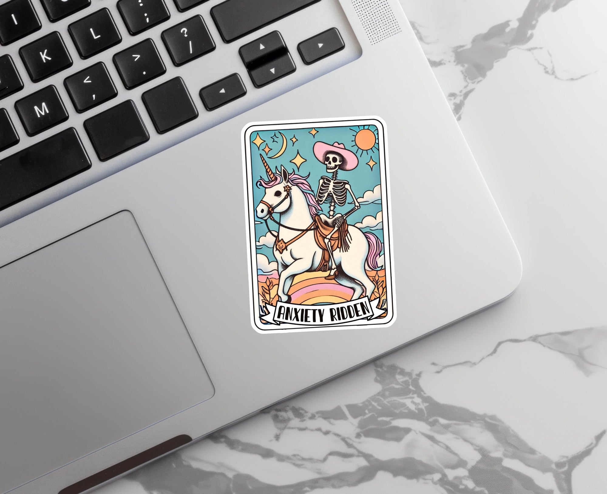 Anxiety Ridden - Vinyl Water Resistant Sticker, Laptop Sticker, Phone Sticker, Water Bottle Sticker, Cute Decal