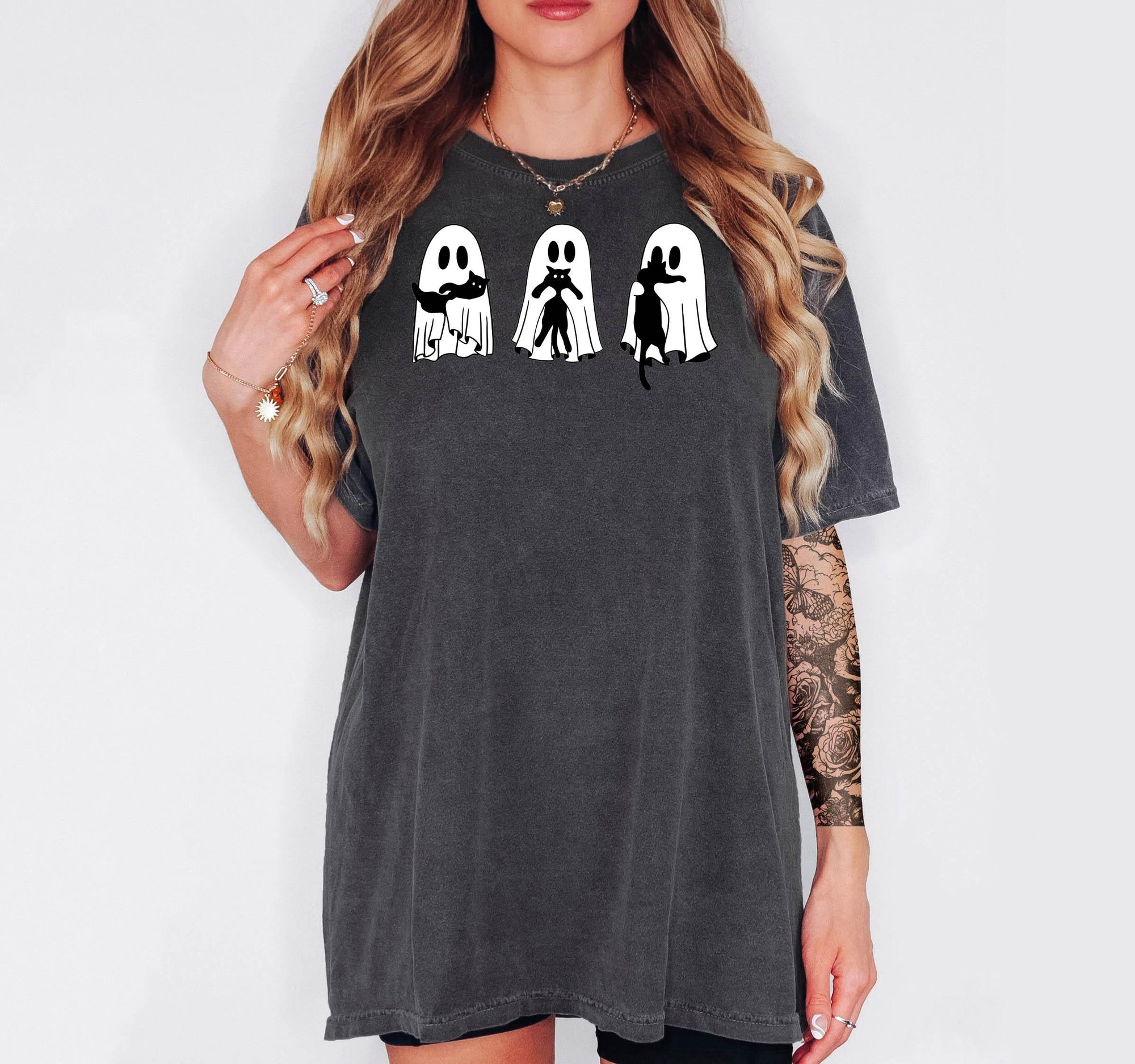 Cutie Ghost Cat - Comfort Colors T-shirt, Funny Shirt, Dark Humor