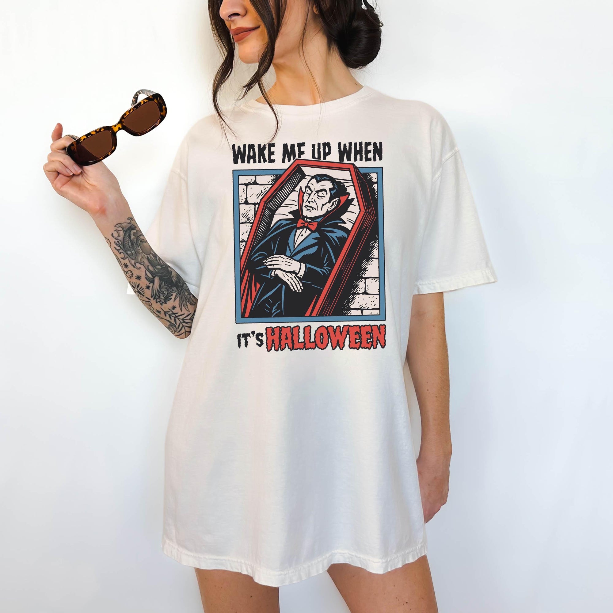Wake Me Up When It's Halloween - Comfort Colors T-shirt, Funny Shirt, Dark Humor