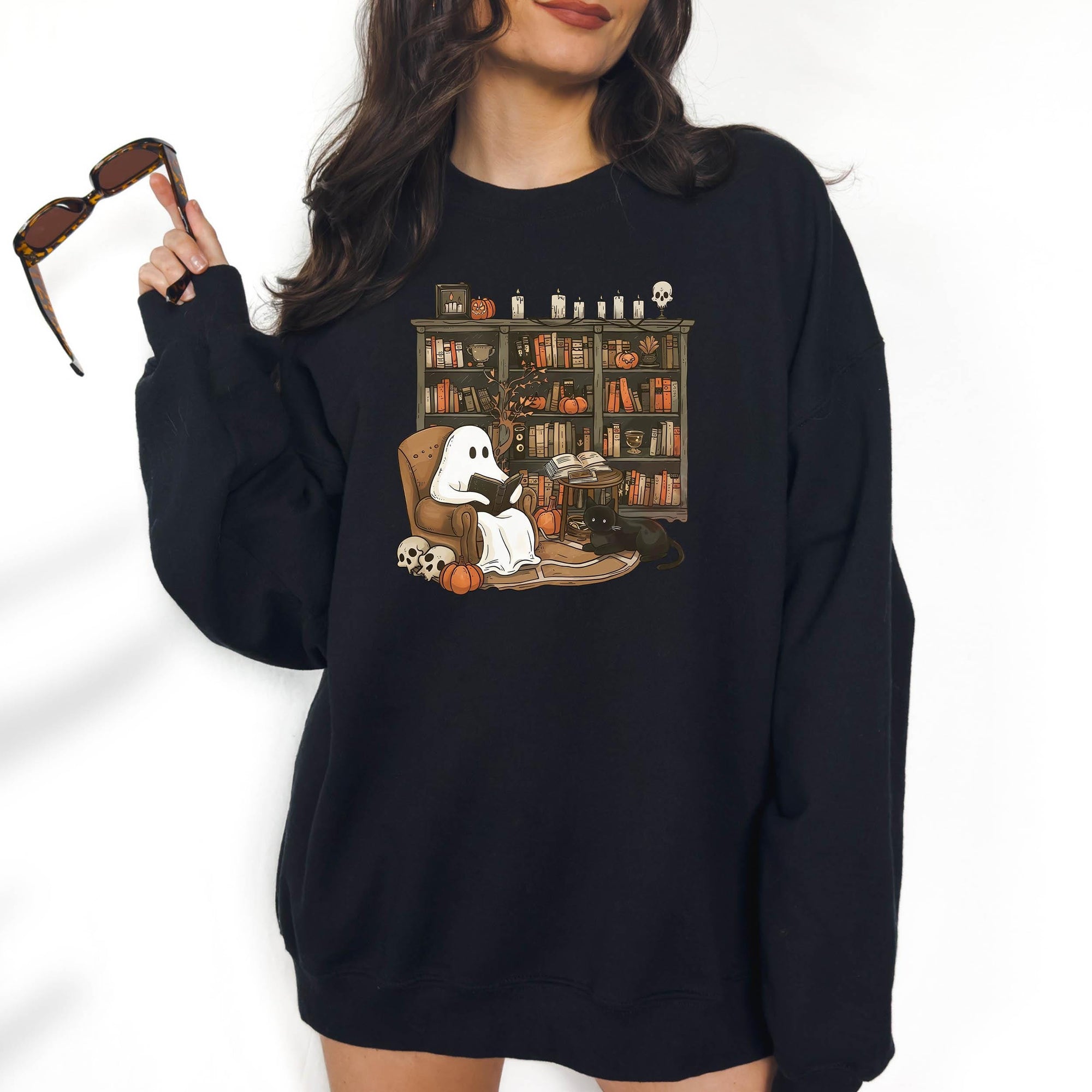 Haunted Library - Crewneck Sweatshirt or Hoodie