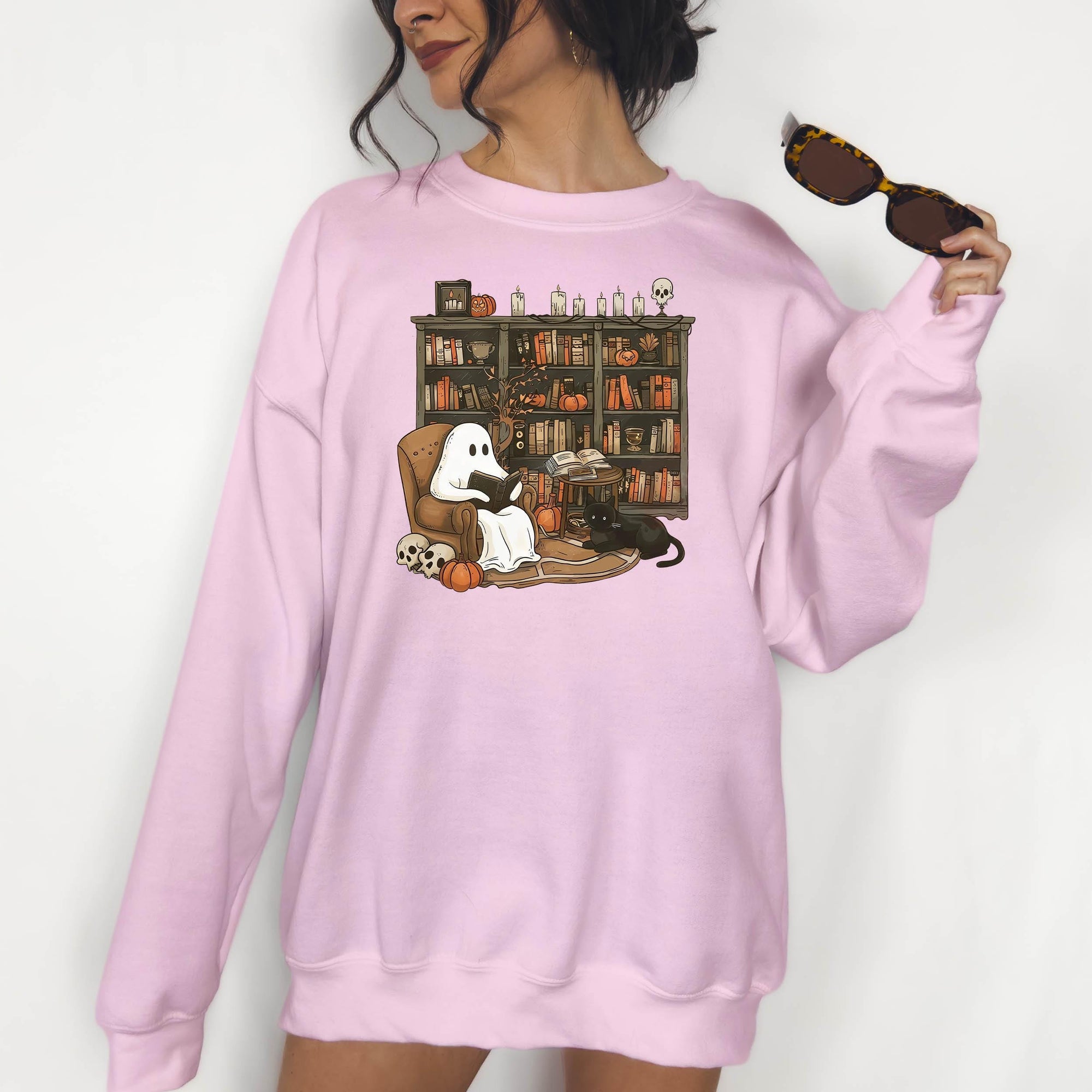 Haunted Library - Crewneck Sweatshirt or Hoodie