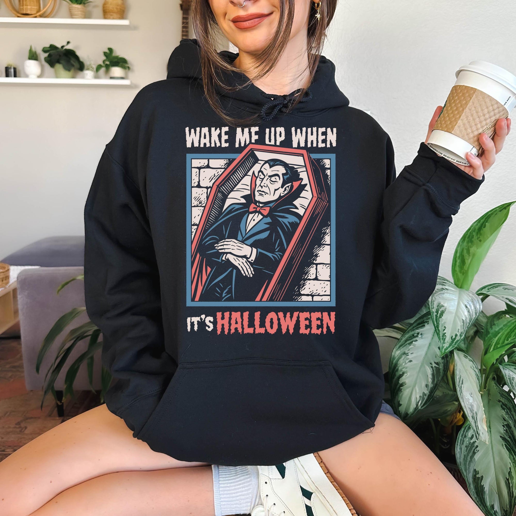 Wake Me Up When It's Halloween - Crewneck Sweatshirt or Hoodie