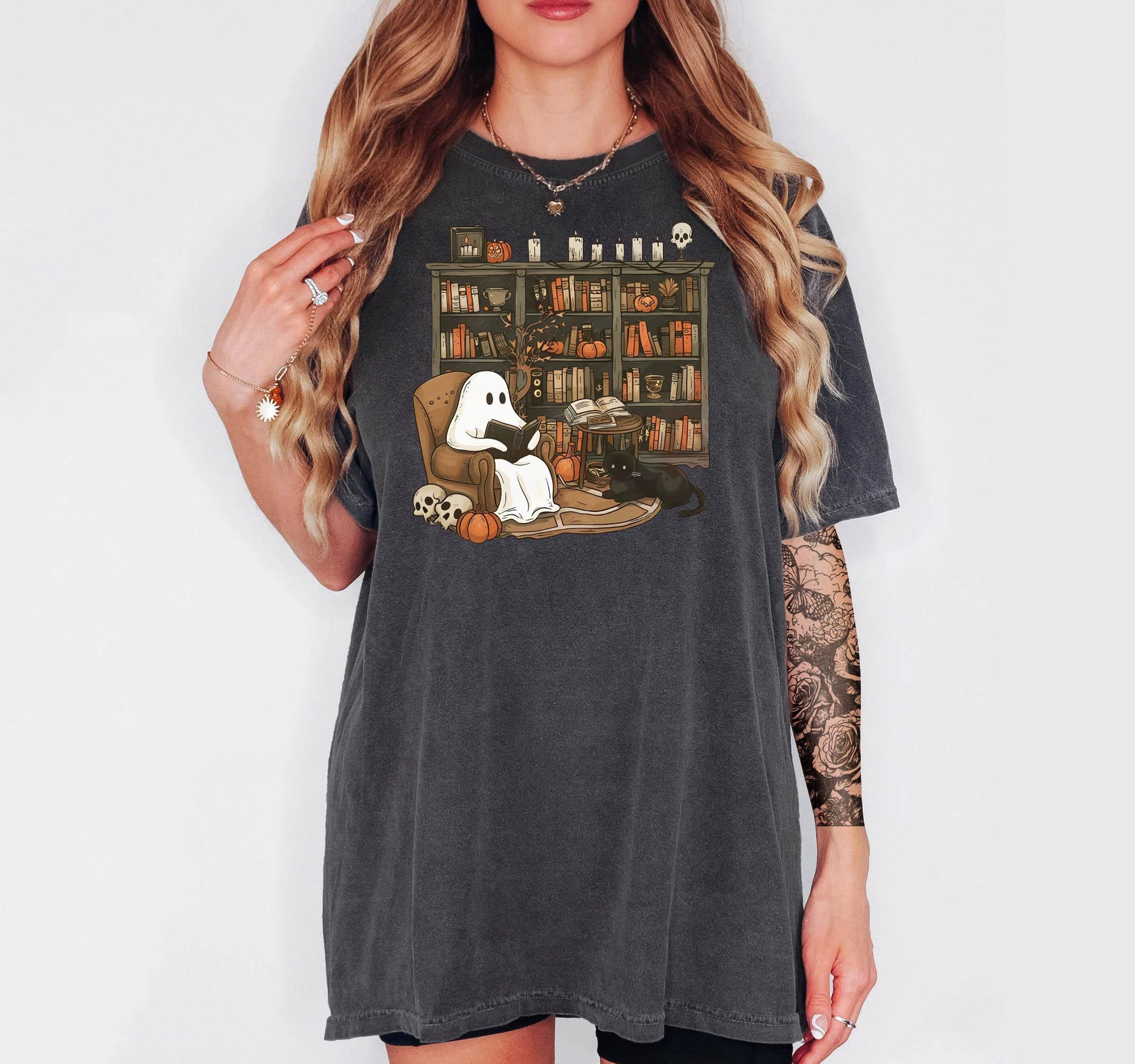 Haunted Library - Comfort Colors T-shirt, Funny Shirt, Dark Humor