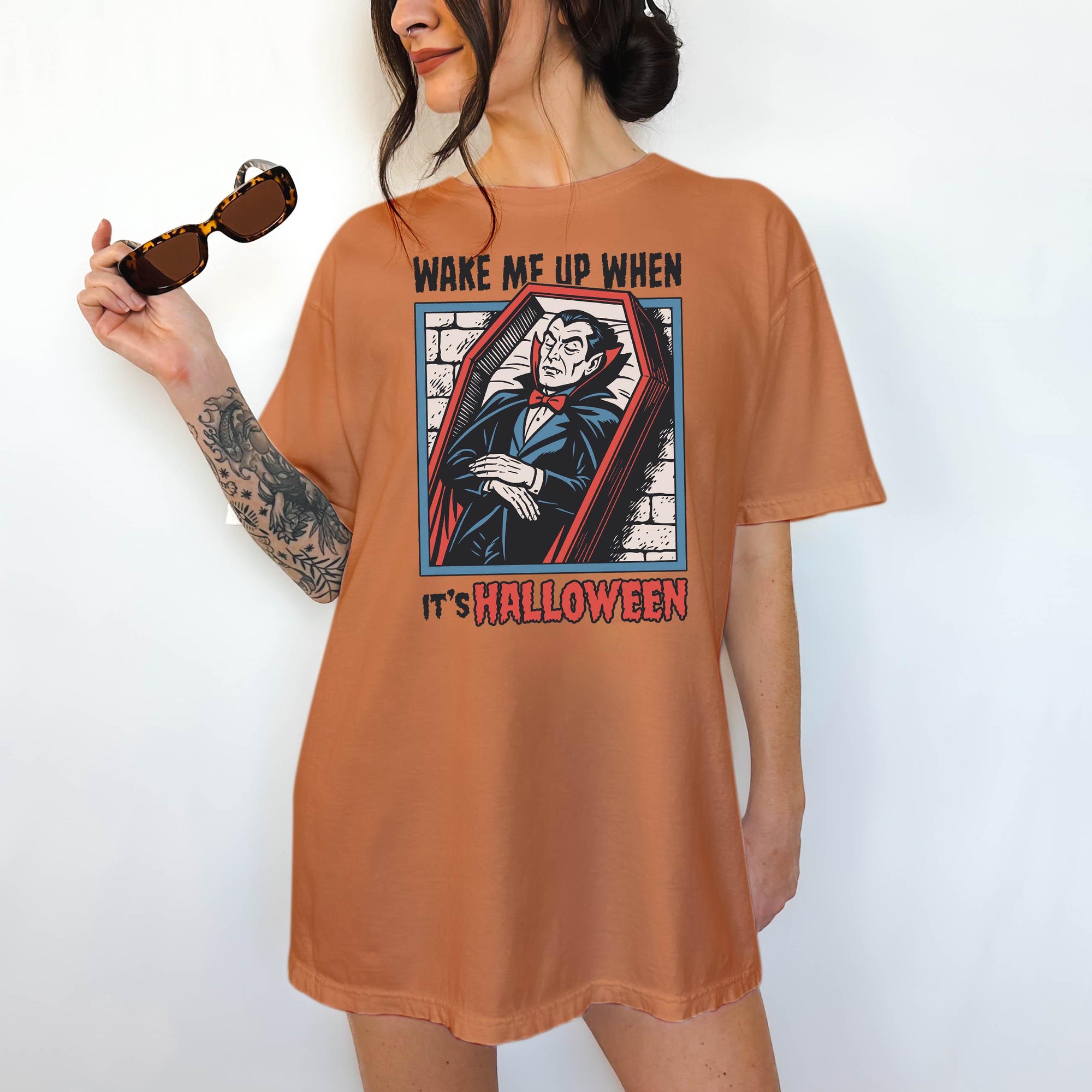 Wake Me Up When It's Halloween - Comfort Colors T-shirt, Funny Shirt, Dark Humor