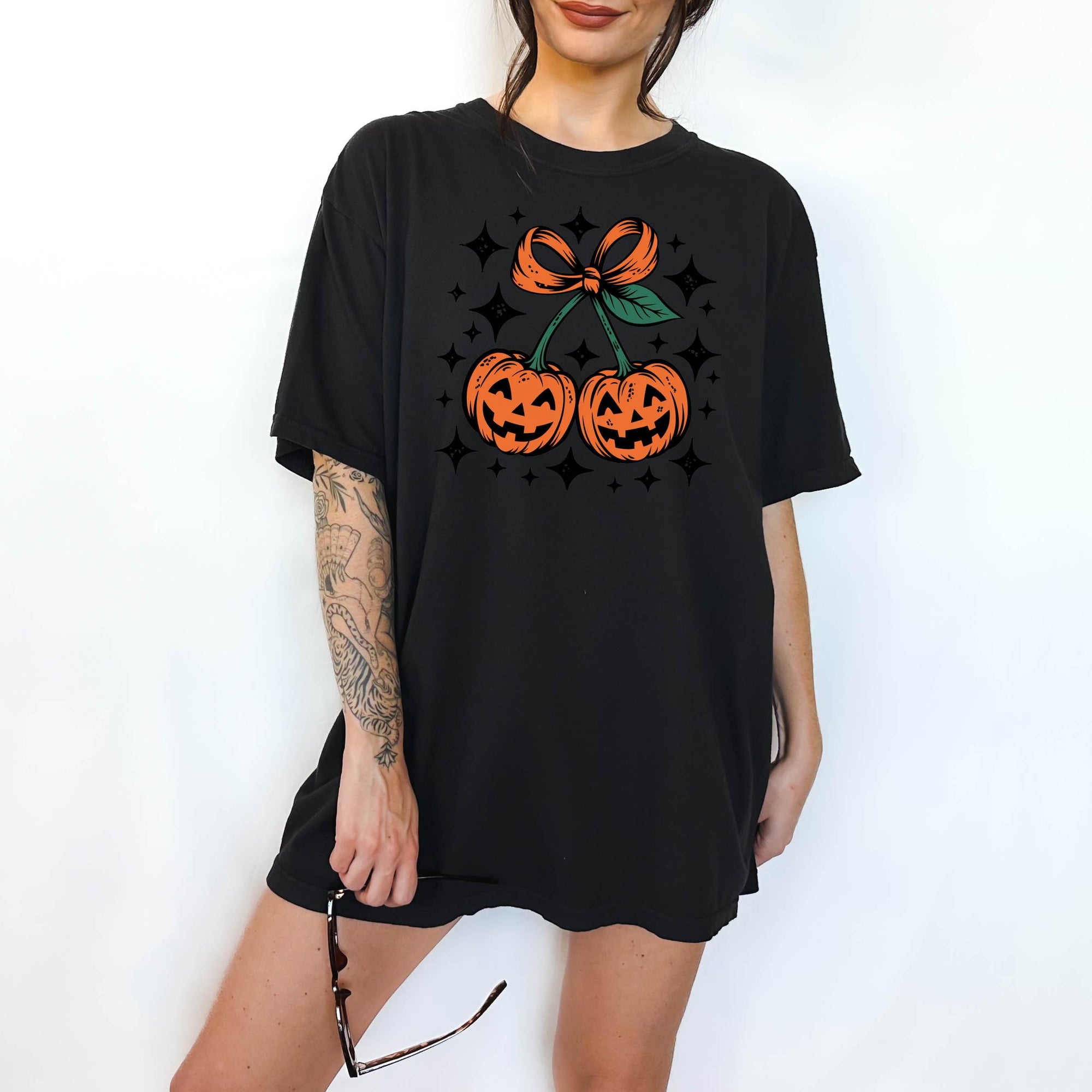 Smiling Pumpkins - Comfort Colors T-shirt, Funny Shirt, Dark Humor