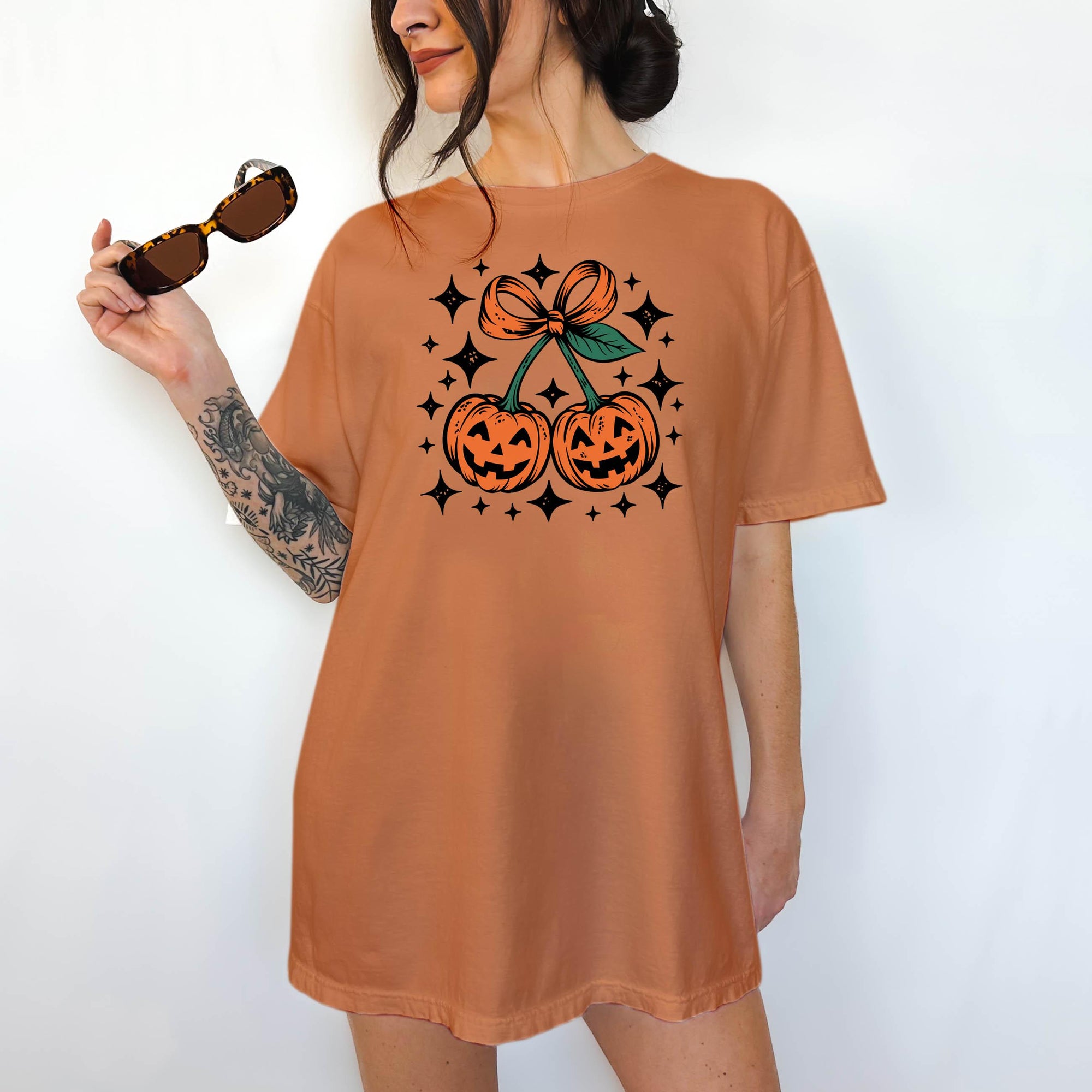 Smiling Pumpkins - Comfort Colors T-shirt, Funny Shirt, Dark Humor