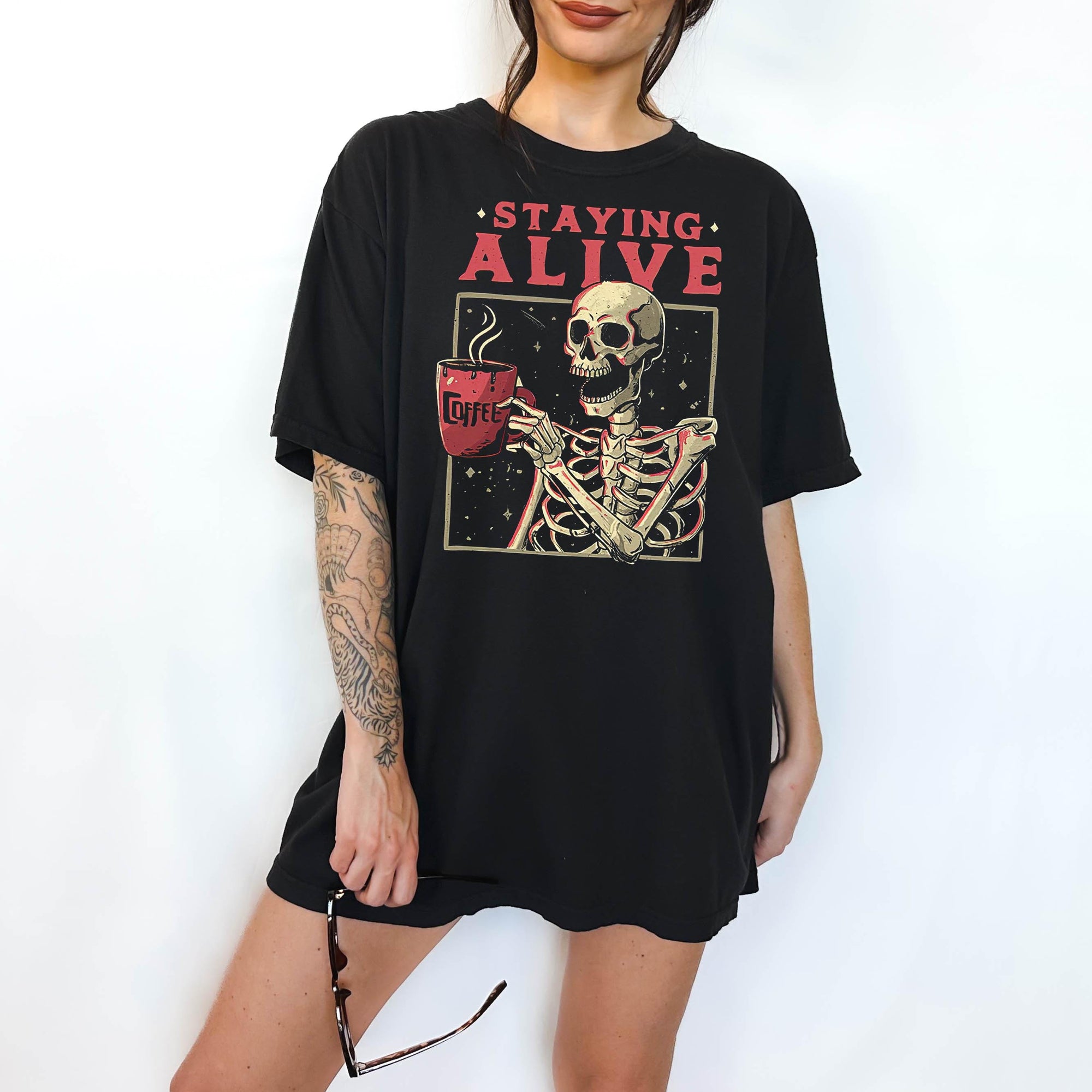 Staying Alive - Comfort Colors T-shirt, Funny Shirt, Dark Humor