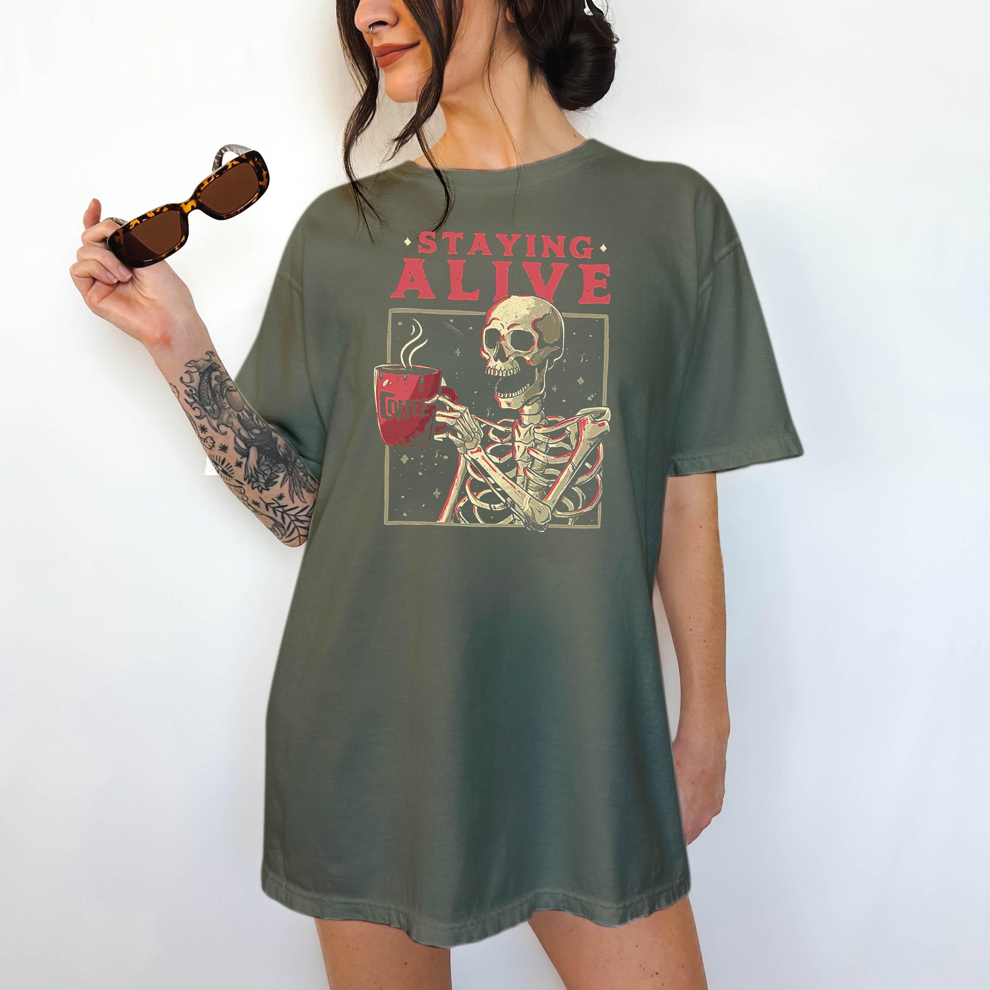 Staying Alive - Comfort Colors T-shirt, Funny Shirt, Dark Humor