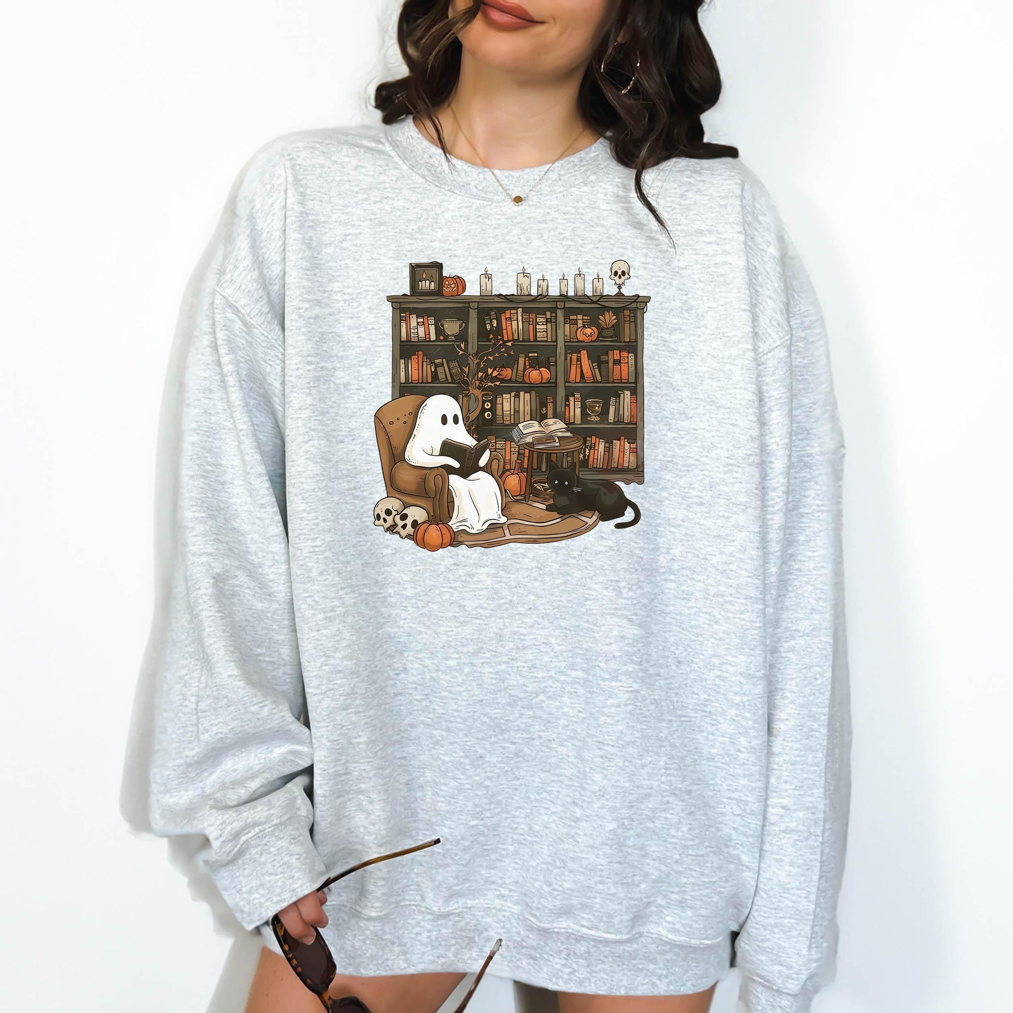 Haunted Library - Crewneck Sweatshirt or Hoodie