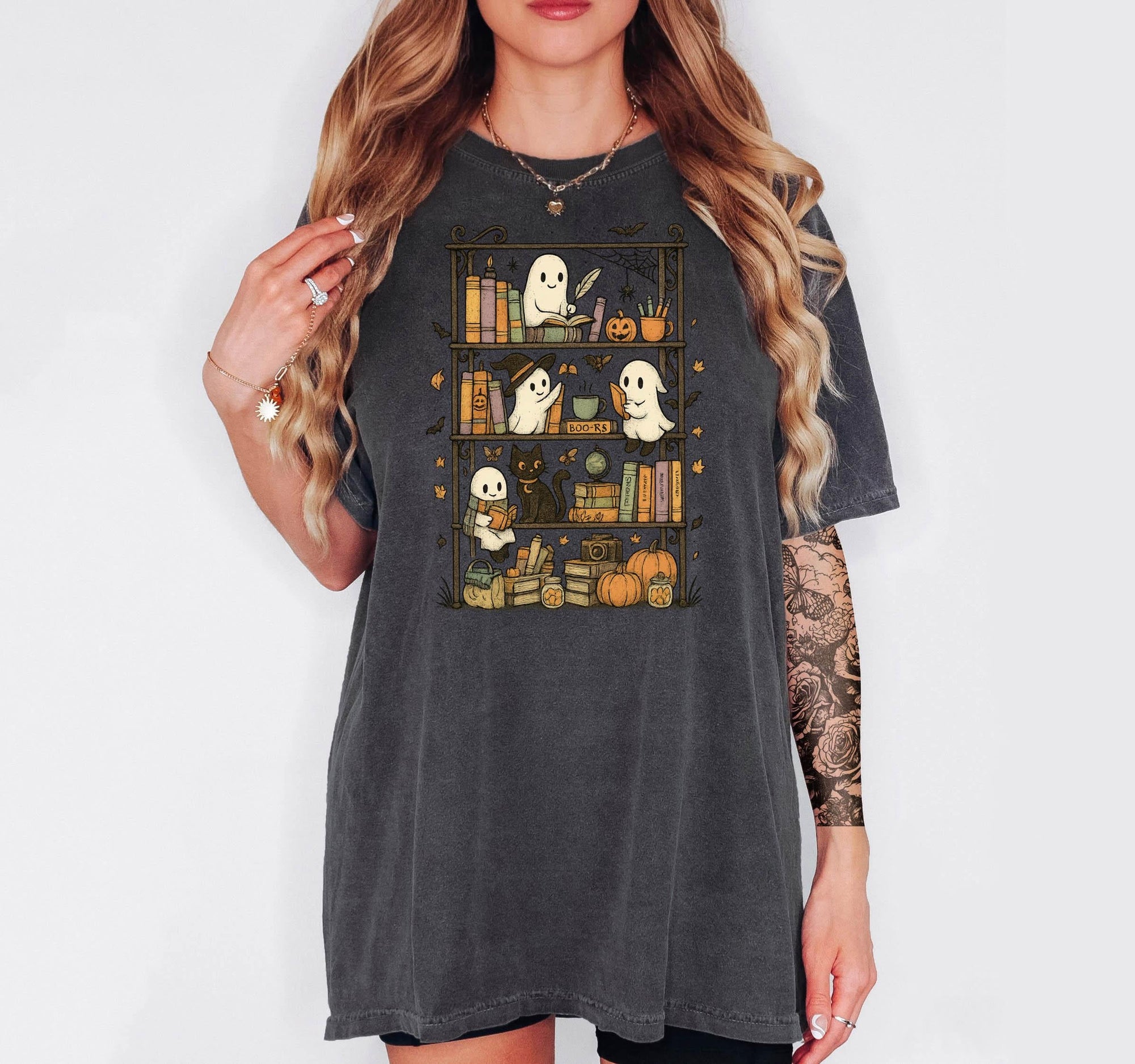 Library Ghost - Comfort Colors T-shirt, Funny Shirt, Dark Humor