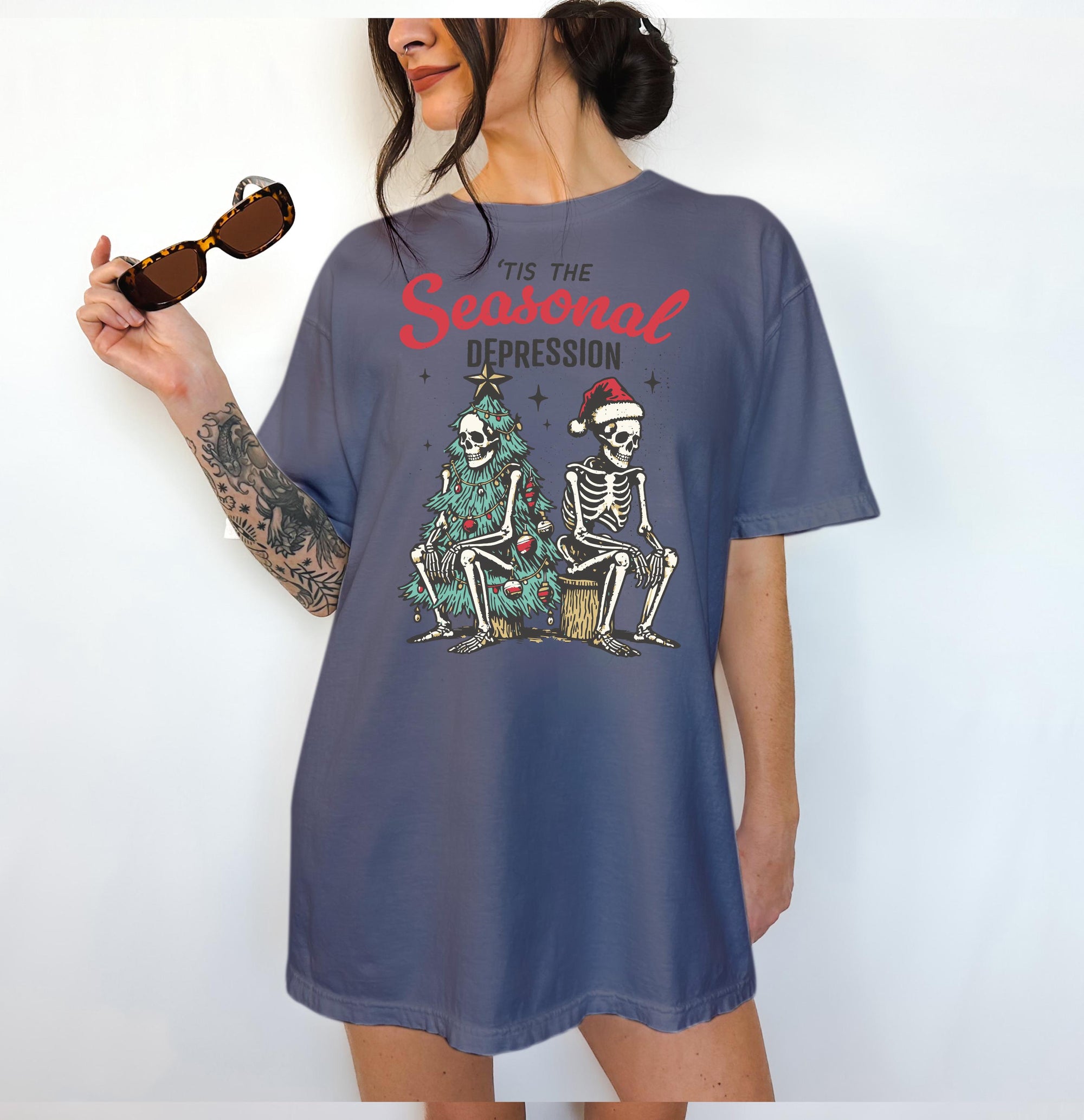 Tis' the Seasonal Depression - Comfort Colors T-shirt, Funny Shirt, Dark Humor