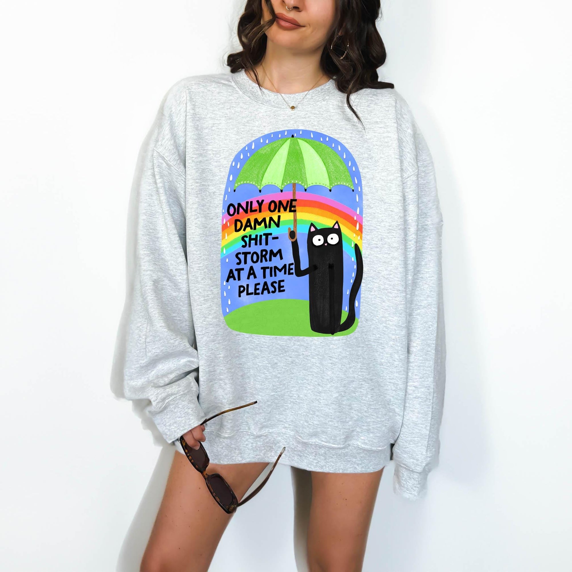 One Shit Storm at a Time Please - Crewneck Sweatshirt or Hoodie