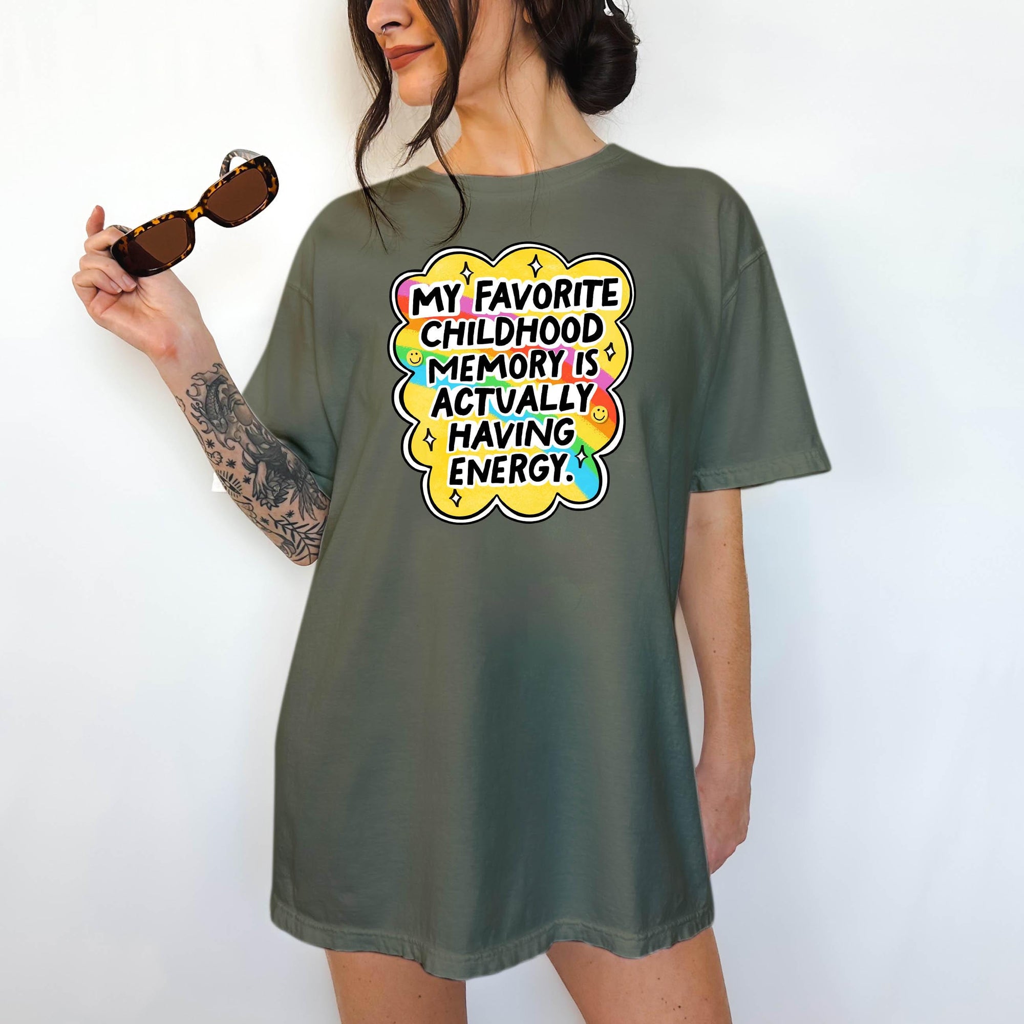 My Favorite Childhood Memory is Actually Having Energy - Comfort Colors T-shirt, Funny Shirt, Dark Humor