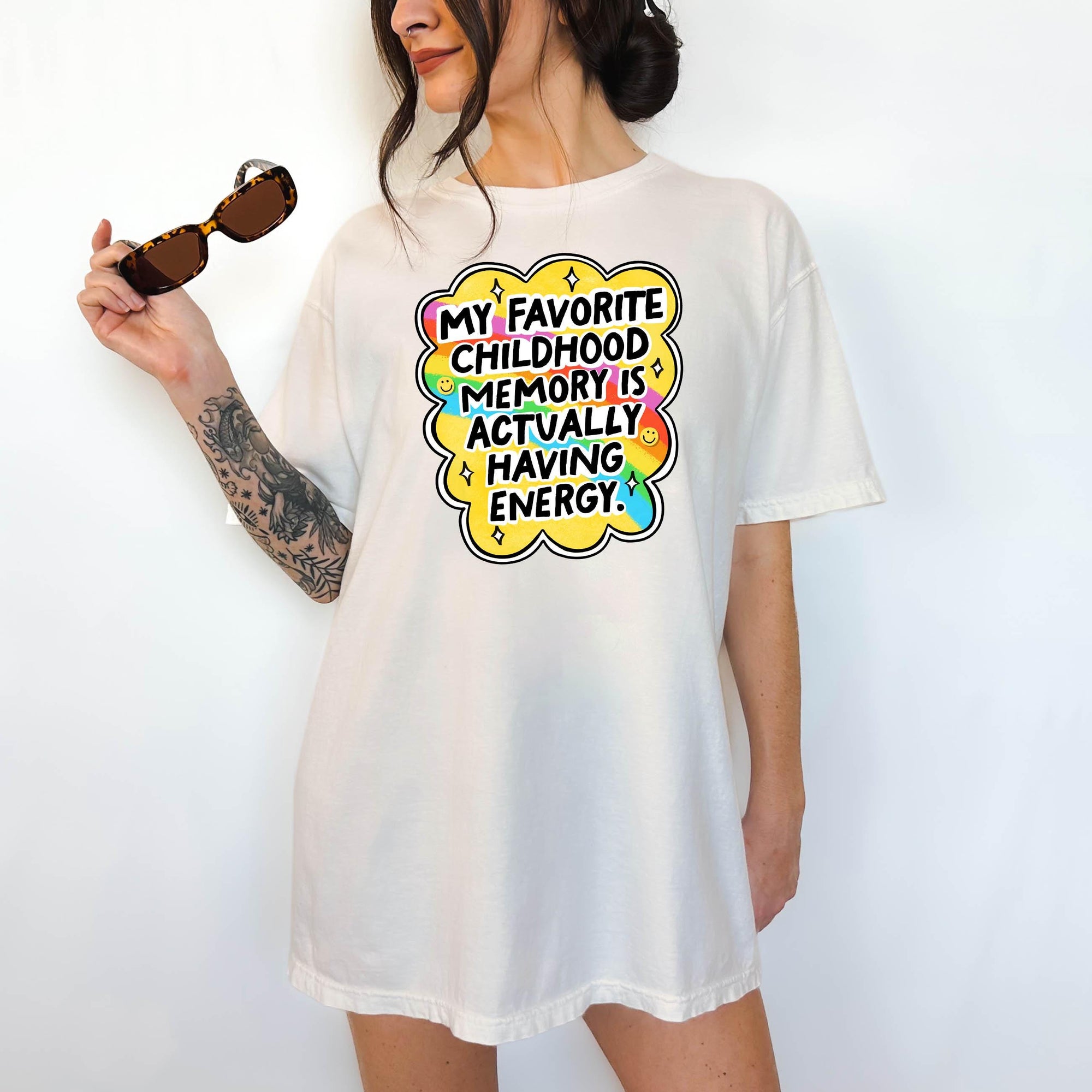 My Favorite Childhood Memory is Actually Having Energy - Comfort Colors T-shirt, Funny Shirt, Dark Humor