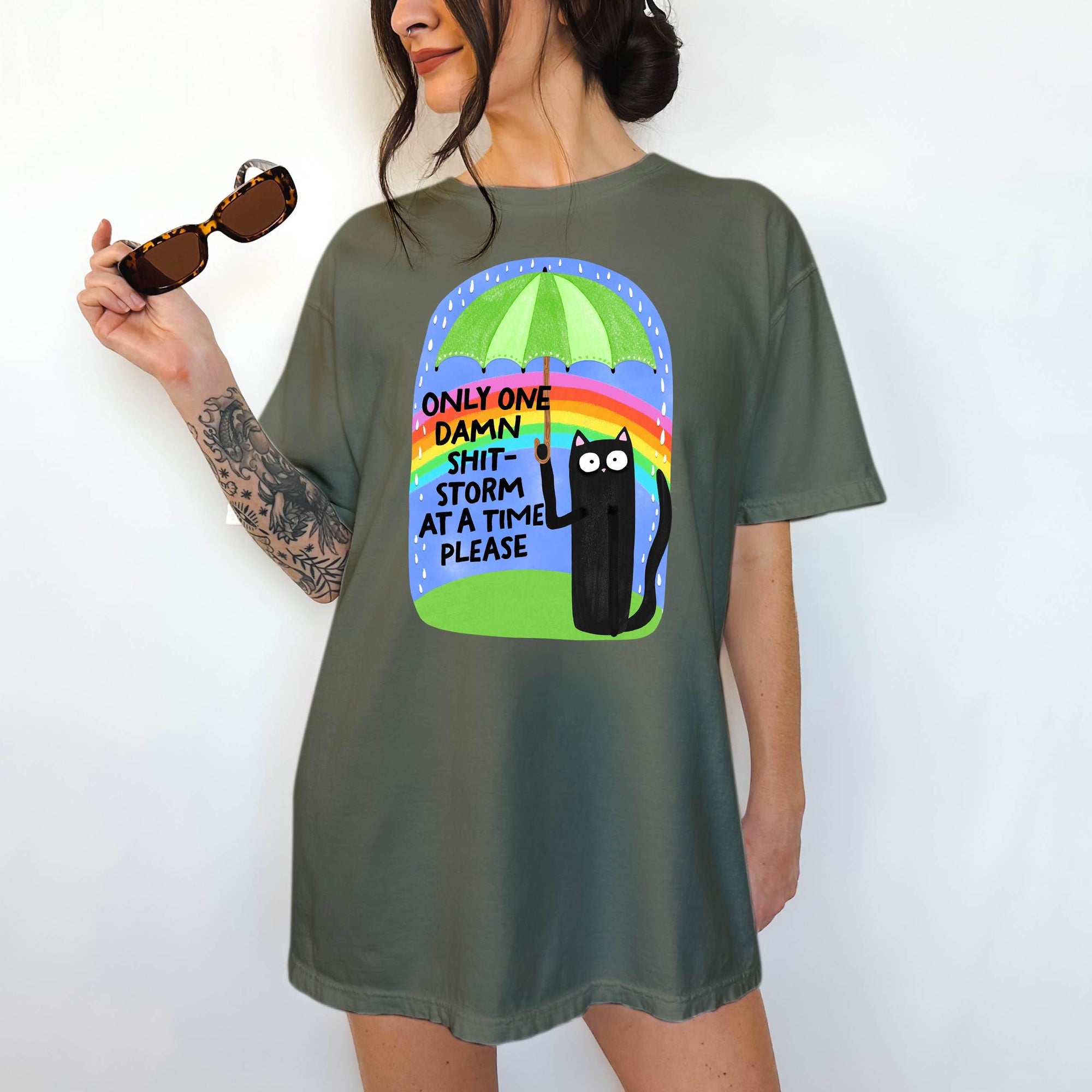One Shit Storm at a Time Please - Comfort Colors T-shirt, Funny Shirt, Dark Humor