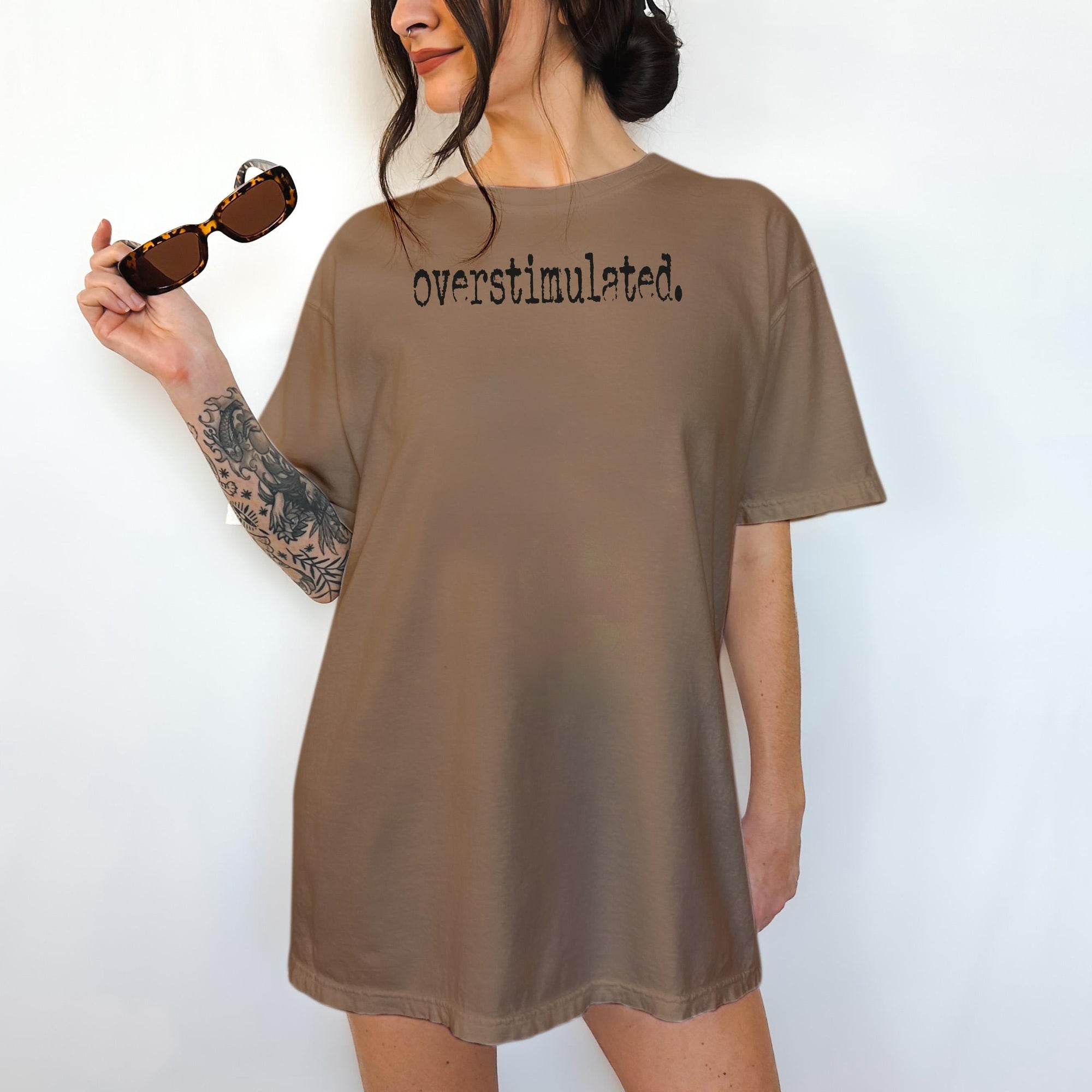Overstimulated - Comfort Colors T-shirt, Funny Shirt, Dark Humor