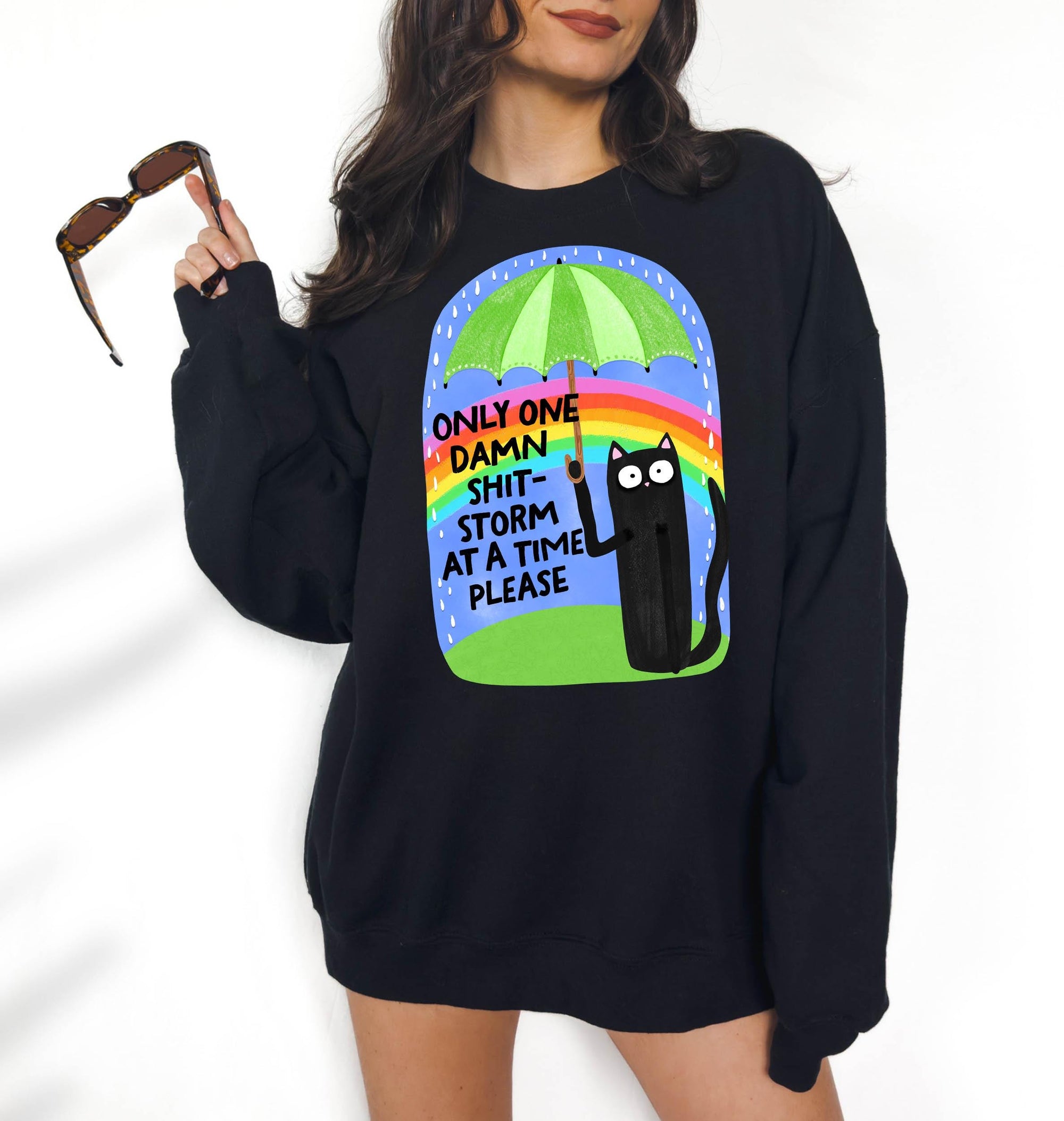 One Shit Storm at a Time Please - Crewneck Sweatshirt or Hoodie