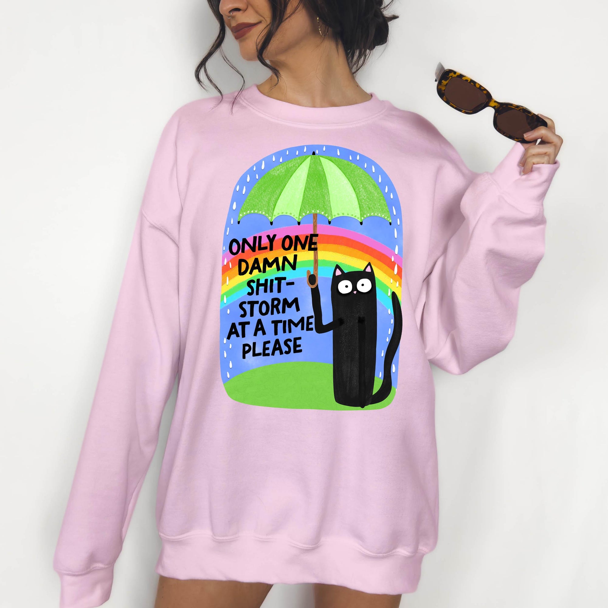 One Shit Storm at a Time Please - Crewneck Sweatshirt or Hoodie