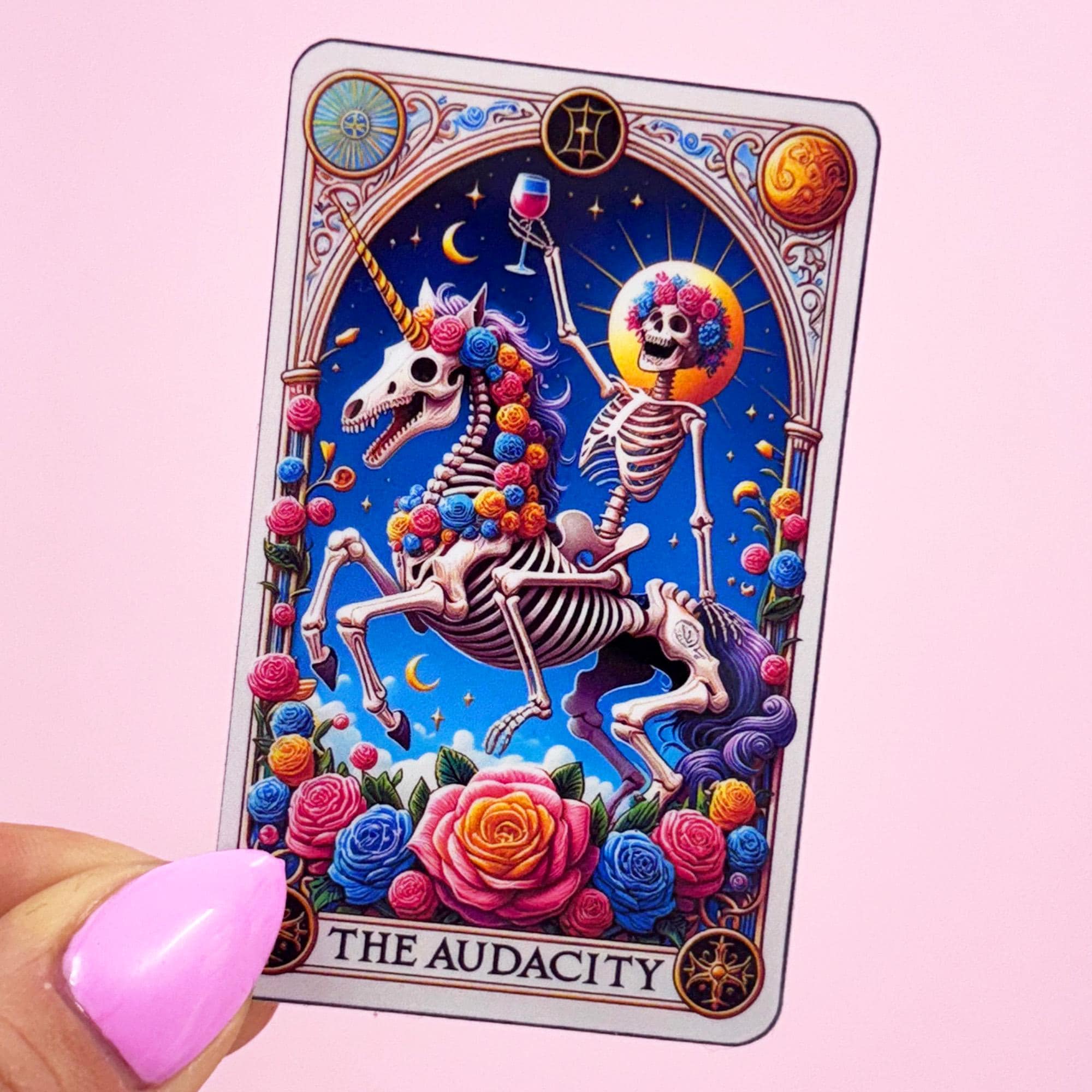 The Audacity Vinyl Tarot Card Sticker - Vinyl Water Resistant Sticker, Laptop Sticker, Phone Sticker, Water Bottle Sticker, Cute Decal