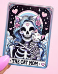 The Cat Mom Vinyl Tarot Card Sticker - Vinyl Water Resistant Sticker, Laptop Sticker, Phone Sticker, Water Bottle Sticker, Cute Decal