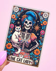 The Cat Lady Vinyl Tarot Card Sticker - Vinyl Water Resistant Sticker, Laptop Sticker, Phone Sticker, Water Bottle Sticker, Cute Decal