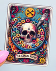 The Cereal Killer Vinyl Tarot Card Sticker - Vinyl Water Resistant Sticker, Laptop Sticker, Phone Sticker, Water Bottle Sticker, Cute Decal