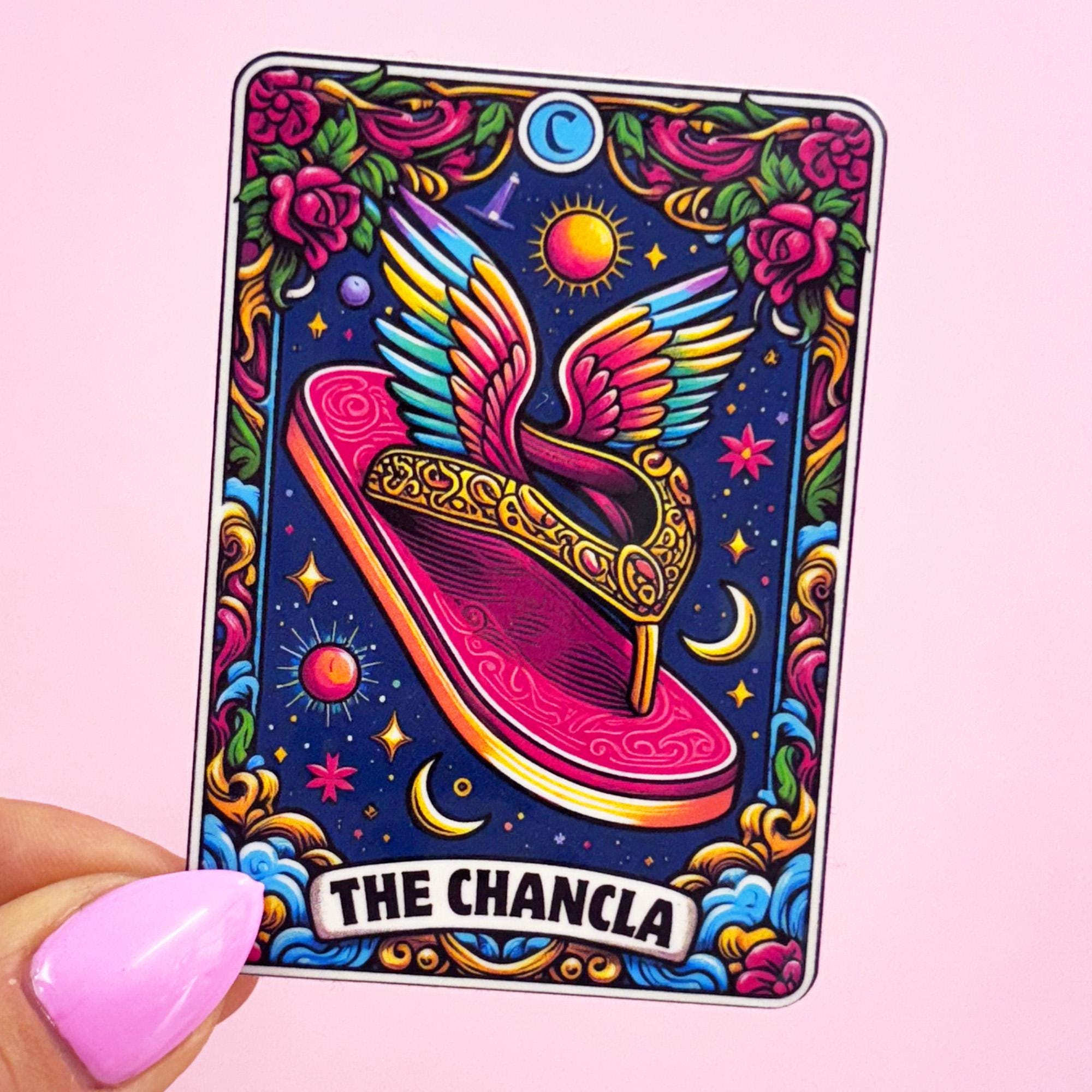 The Chancla Vinyl Tarot Card Sticker - Vinyl Water Resistant Sticker, Laptop Sticker, Phone Sticker, Water Bottle Sticker, Cute Decal