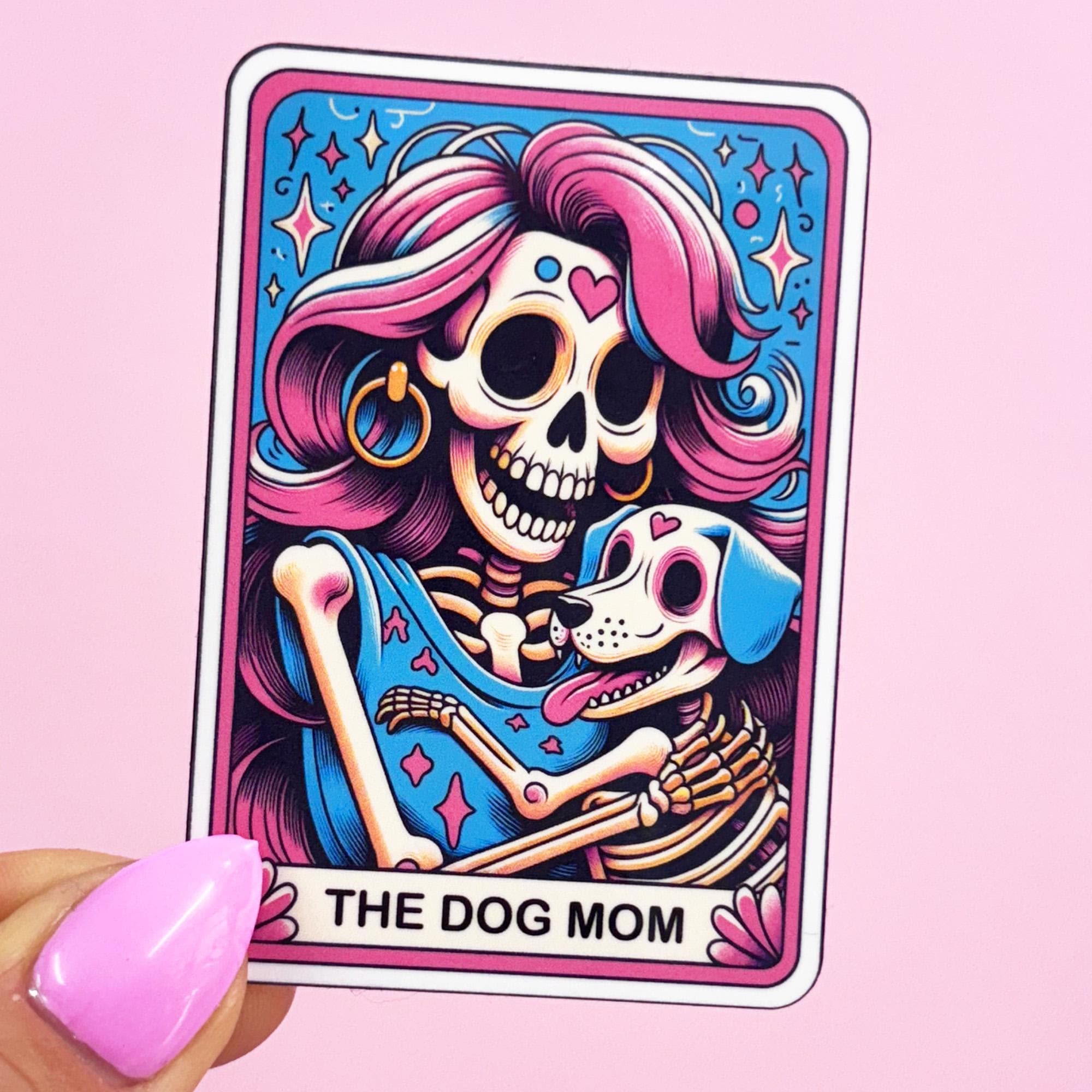 The Dog Mom Vinyl Tarot Card Sticker - Vinyl Water Resistant Sticker, Laptop Sticker, Phone Sticker, Water Bottle Sticker, Cute Decal