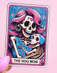 The Dog Mom Vinyl Tarot Card Sticker - Vinyl Water Resistant Sticker, Laptop Sticker, Phone Sticker, Water Bottle Sticker, Cute Decal