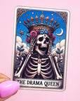 The Drama Queen Vinyl Tarot Card Sticker - Vinyl Water Resistant Sticker, Laptop Sticker, Phone Sticker, Water Bottle Sticker