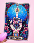 The Finger Vinyl Tarot Card Sticker - Vinyl Water Resistant Sticker, Laptop Sticker, Phone Sticker, Water Bottle Sticker, Cute Decal