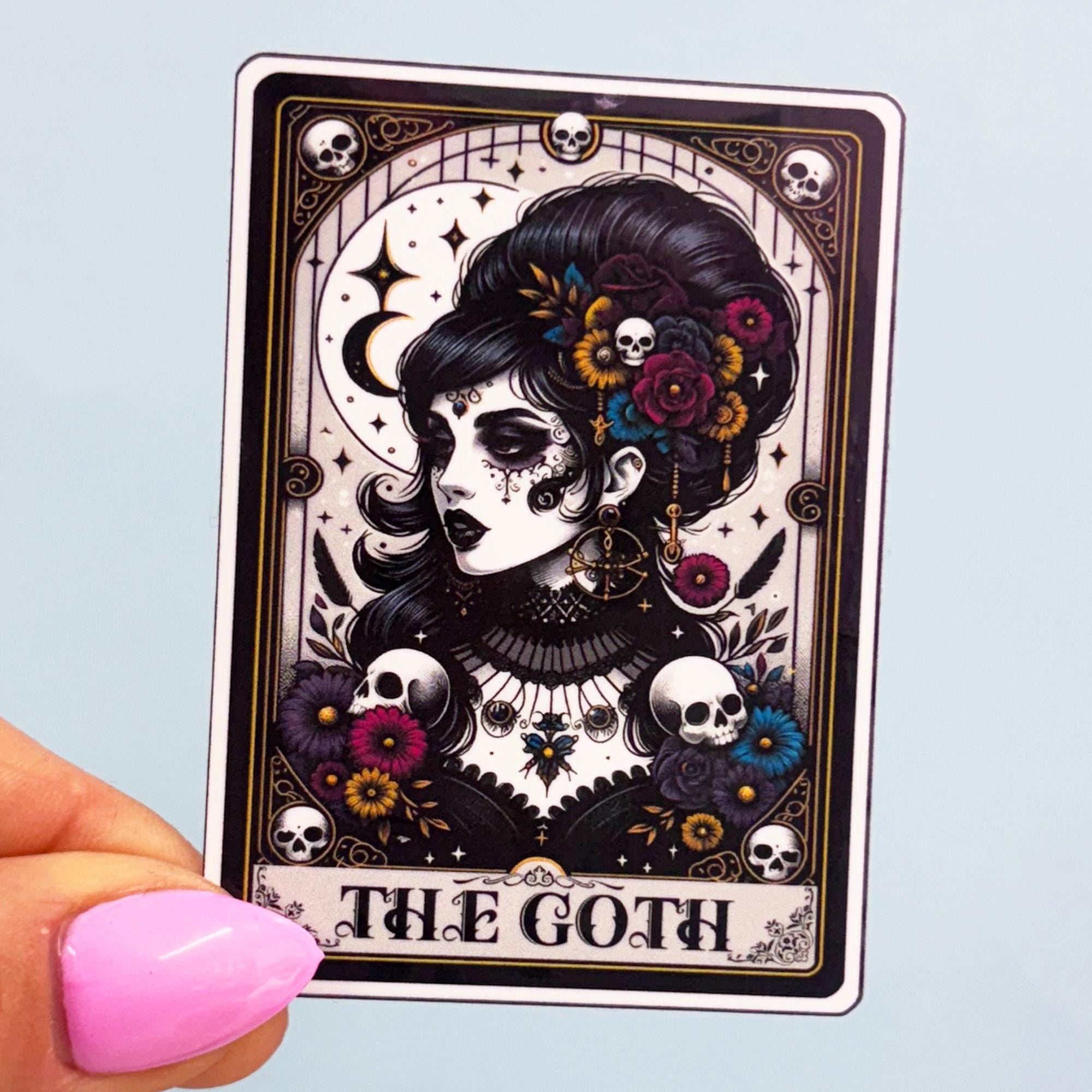 The Goth Vinyl Tarot Card Sticker - Vinyl Water Resistant Sticker, Laptop Sticker, Phone Sticker, Water Bottle Sticker, Cute Decal