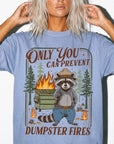 Only You Can Prevent Dumpster Fires Comfort Colors Shirt, Funny Raccoon Ranger Tee, Sarcastic Nature Parody T-Shirt, Funny Camping Shirt,