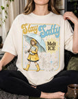 Stay Salty Melt Ice Comfort Colors Tee Shirt, Vintage Illustration Tee, Political Statement T-Shirt, Retro Rain Girl Graphic Shirt,