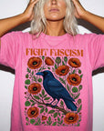 Fight Fascism Comfort Colors Shirt, Raven Poppy Floral Tee, Pro Democracy T-Shirt, Political Protest Shirt, Social Justice Graphic Tee,