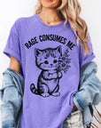 Rage Consumes Me Shirt, Funny Kitten Sarcastic Tee, Ironic Cute Animal T-Shirt, Ferocious Cat Lover Shirt, Comfort Colors Graphic Tee