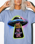 We Checked No Intelligent Life Shirt, Funny UFO Alien Tee, Sarcastic Graffiti T-Shirt, Funny Sci Fi Humor Shirt, Comfort Colors Tee