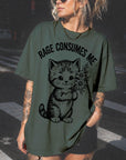 Rage Consumes Me Shirt, Funny Kitten Sarcastic Tee, Ironic Cute Animal T-Shirt, Ferocious Cat Lover Shirt, Comfort Colors Graphic Tee