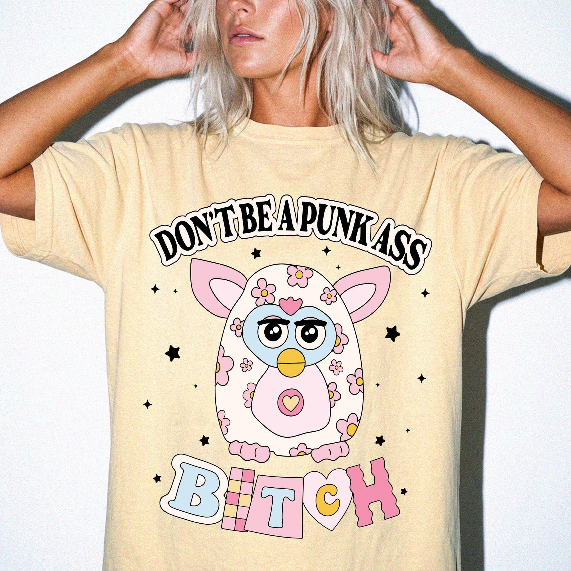 Don't Be A Punk Ass Bitch Shirt, Funny Furby Graphic Tee, Sarcastic Y2K T-Shirt, Adult Humor Retro Shirt, Comfort Colors Tee