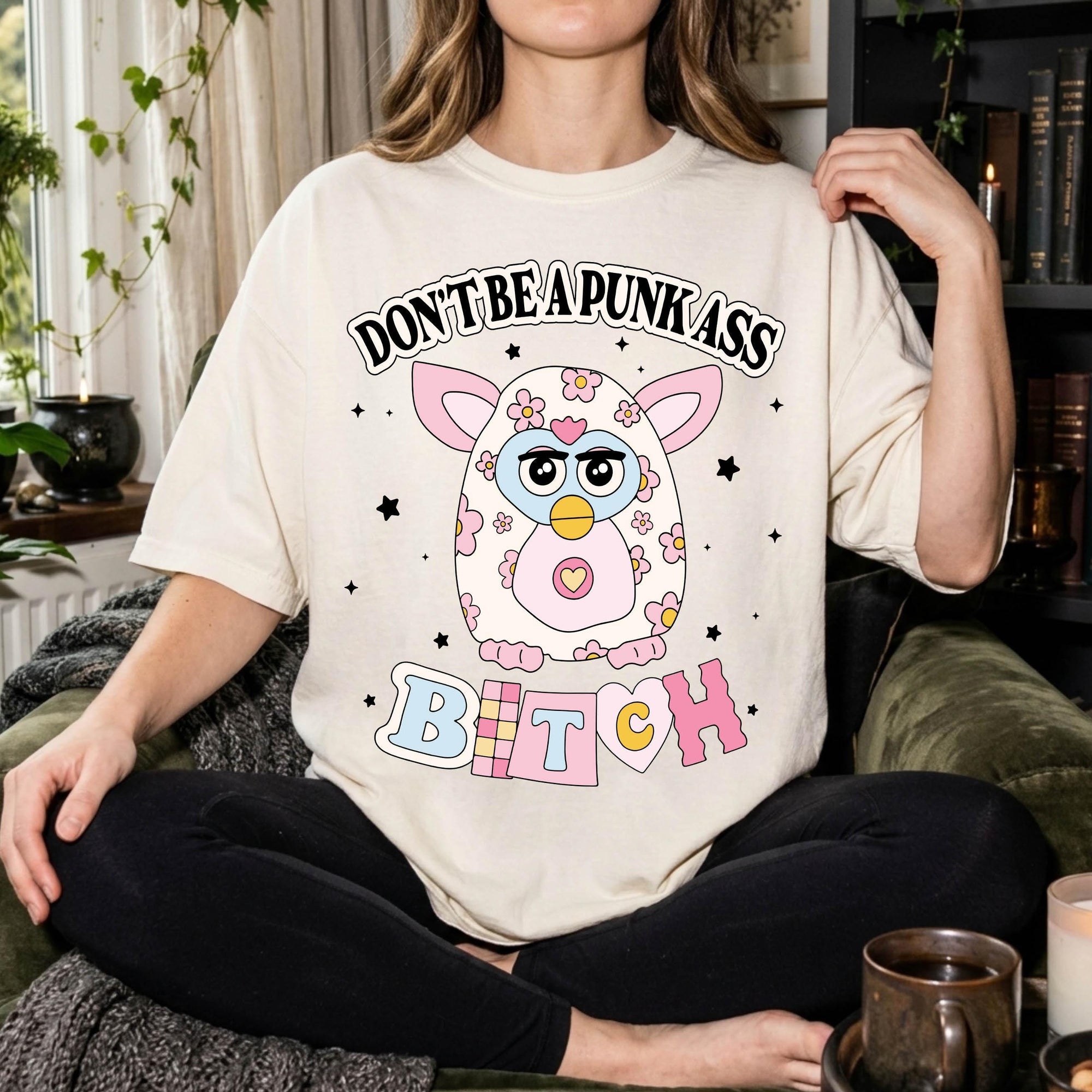Don't Be A Punk Ass Bitch Shirt, Funny Furby Graphic Tee, Sarcastic Y2K T-Shirt, Adult Humor Retro Shirt, Comfort Colors Tee