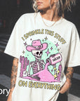 Sarcasm Skeleton Comfort Colors Graphic Tee, I Sprinkle This Stuff On Everything Shirt, Funny Cowgirl Skeleton Tee, Sarcastic Western Gift