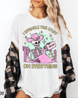 Sarcasm Skeleton Comfort Colors Graphic Tee, I Sprinkle This Stuff On Everything Shirt, Funny Cowgirl Skeleton Tee, Sarcastic Western Gift