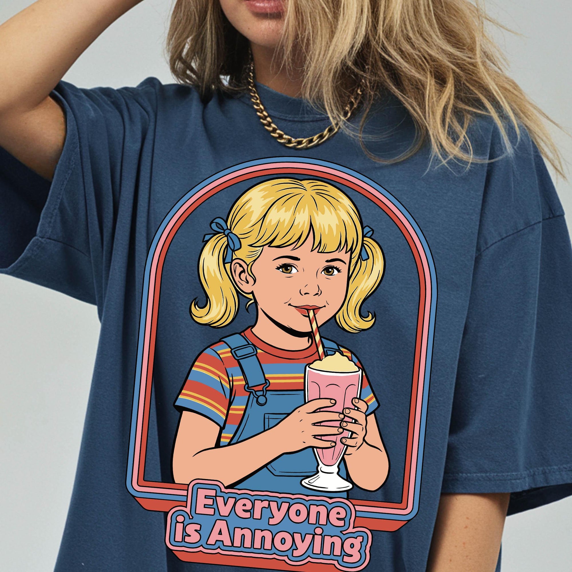 Everyone Is Annoying Comfort Colors Graphic Tee, Retro Milkshake Shirt, Sarcastic Funny Tee, Vintage 70s Style Shirt