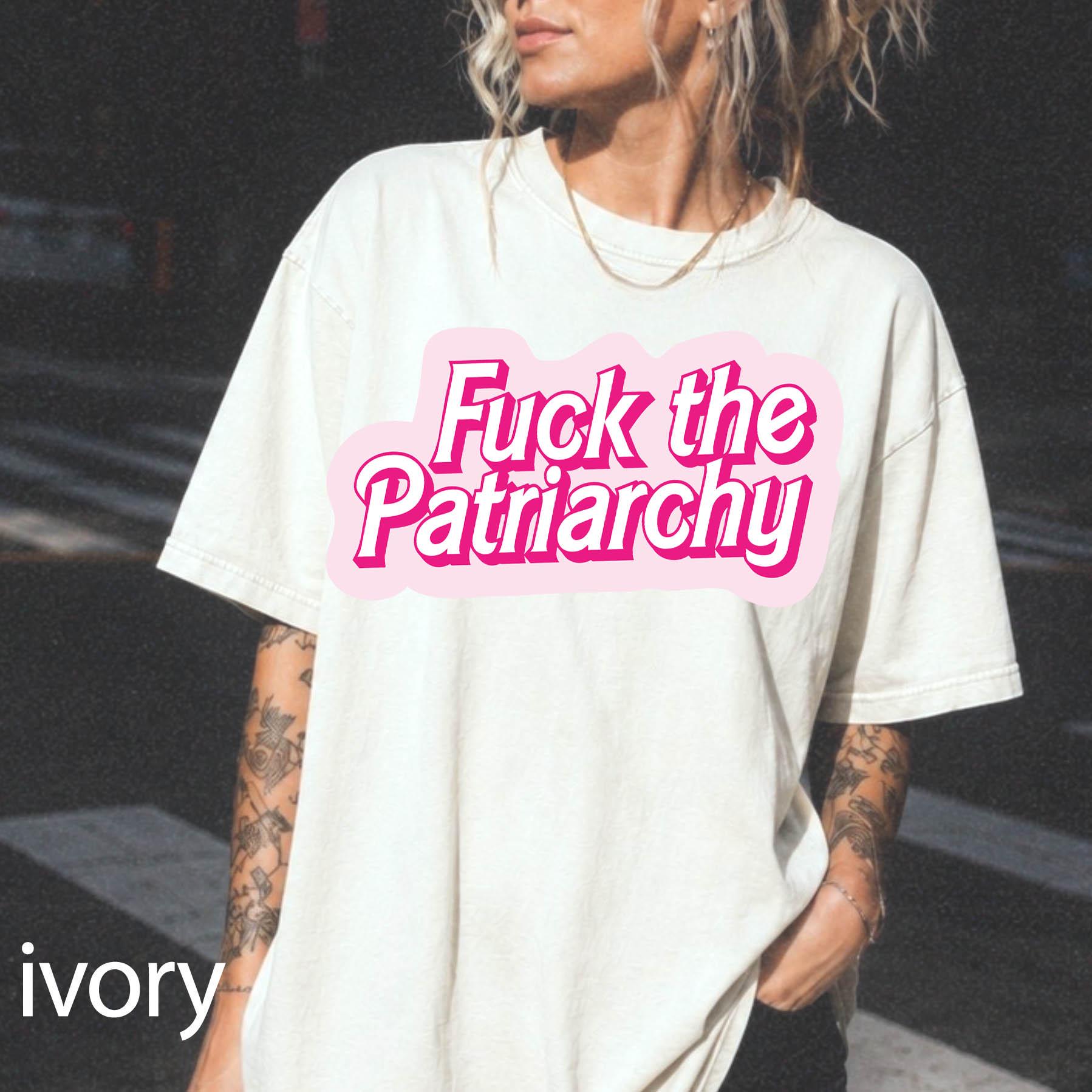 Fuck The Patriarchy Comfort Colors Graphic Tee, Feminist Shirt, Retro Pink Bubble Text Tee, Bold Statement Shirt, Girl Power Gift