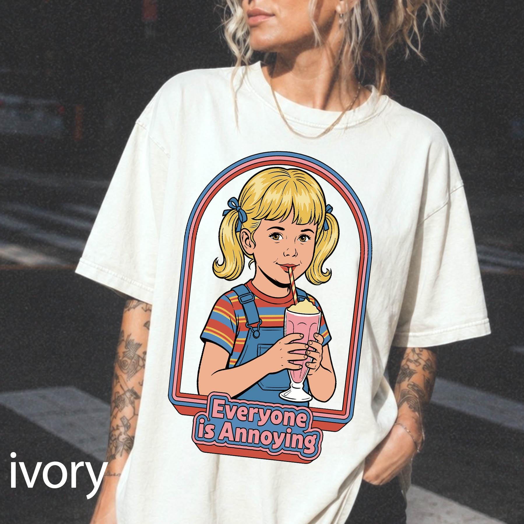Everyone Is Annoying Comfort Colors Graphic Tee, Retro Milkshake Shirt, Sarcastic Funny Tee, Vintage 70s Style Shirt